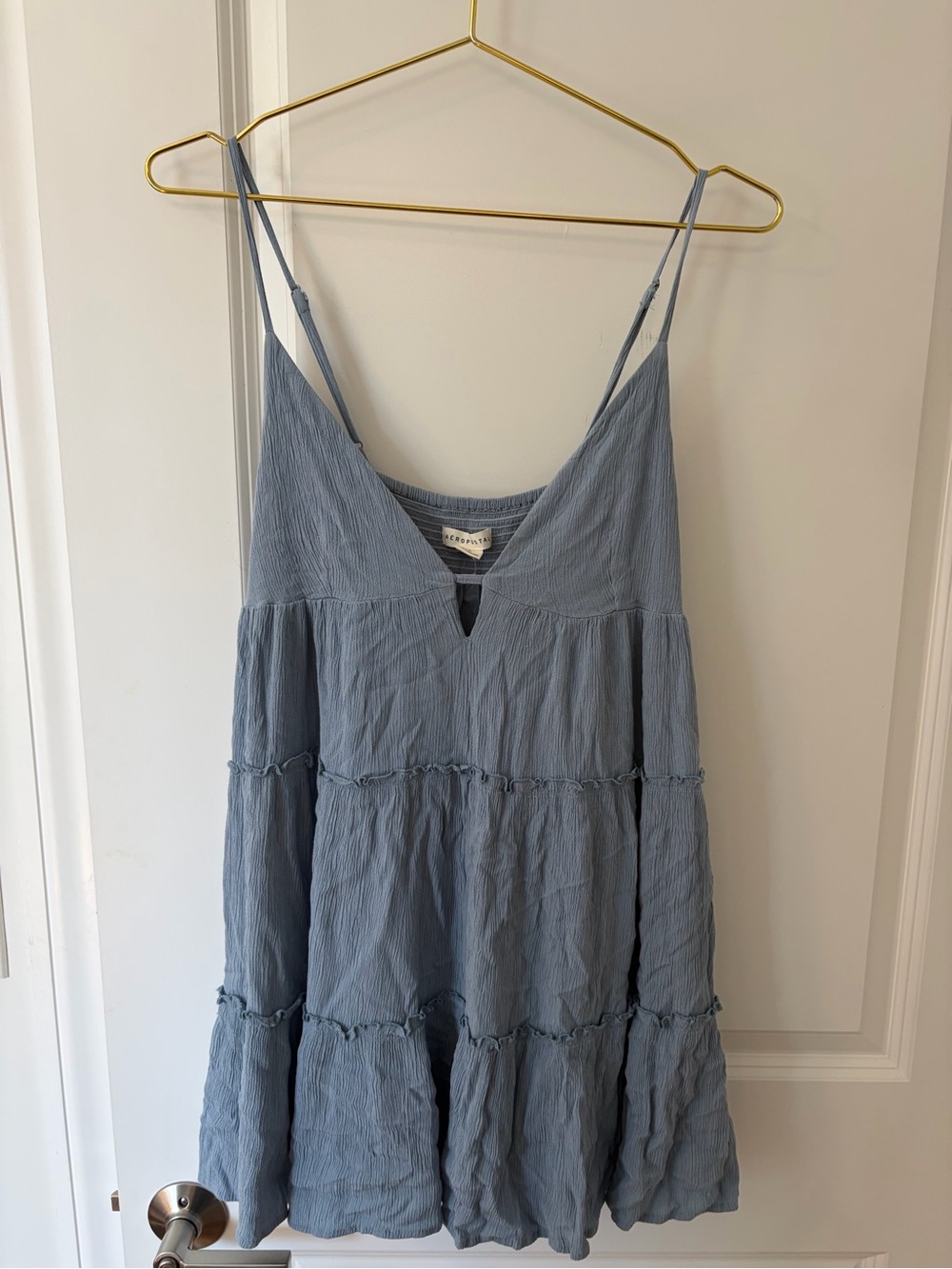 Aeropostale Light Blue Tiered Midi Dress
